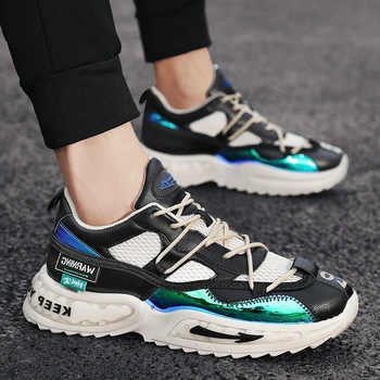 

New Spring Breathable Leather Sneakers for Men Casual Shoes Lightweight Outdoor Walking Sport Shoes Soft Outsole Men krasovki