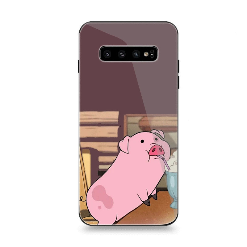 Чехол для телефона Стекло для samsung A70 A50 A30 A40 A20 A60 A10 S7 край S8 S9 S10 Плюс обложка с рисованным аниме Гравити Фолз свинья