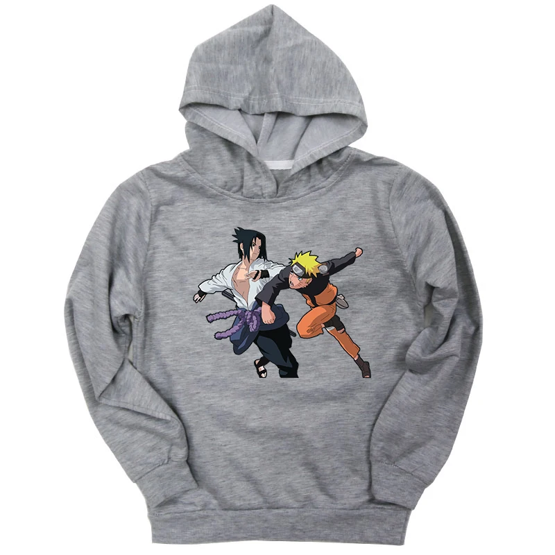 Hoodies 19 Коллекция года, толстовки с капюшоном для мальчиков и девочек детские зимние тонкие толстовки Повседневный свитер с принтом Наруто для малышей Детские спортивные топы, костюм - Цвет: Hoodies 19