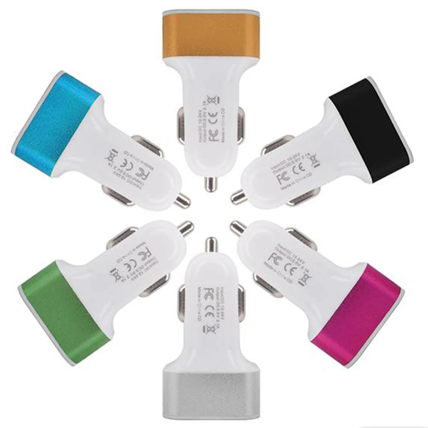 Купить 200 шт./лот красочное прочное универсальное 4 1 а 12 В 3 USB-порта автомобильное | Зарядные устройства для телефонов (1005003029655666)