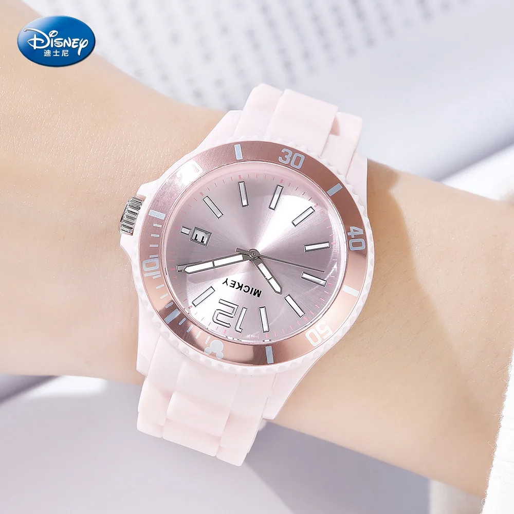 

Disney Mickey Mouse Quartz Wristwatch Waterproof Fashion Simple Trend Quartz Watch Women's Watch Luminous Hands 3Bar Buckle