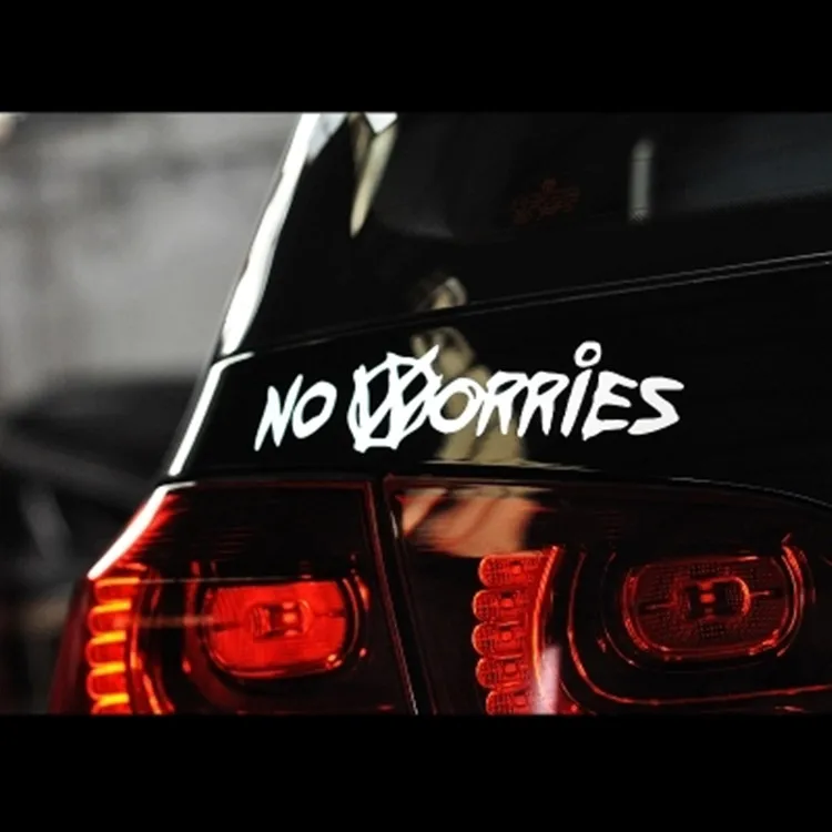 

JL 20cm*5.2cm NOWORRIES Funny Car Styling Decal Stickers Accessories Black/Silver