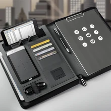 Trends A4 size travel notebook composition book business manager bag file folder with wireless power charger mobile bag holder