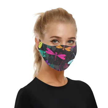 

2PC Cartoon Printing masques Washable Face Cover Dustproof Windproof Foggy Haze Cycling Anti-spitting Protective mascaras