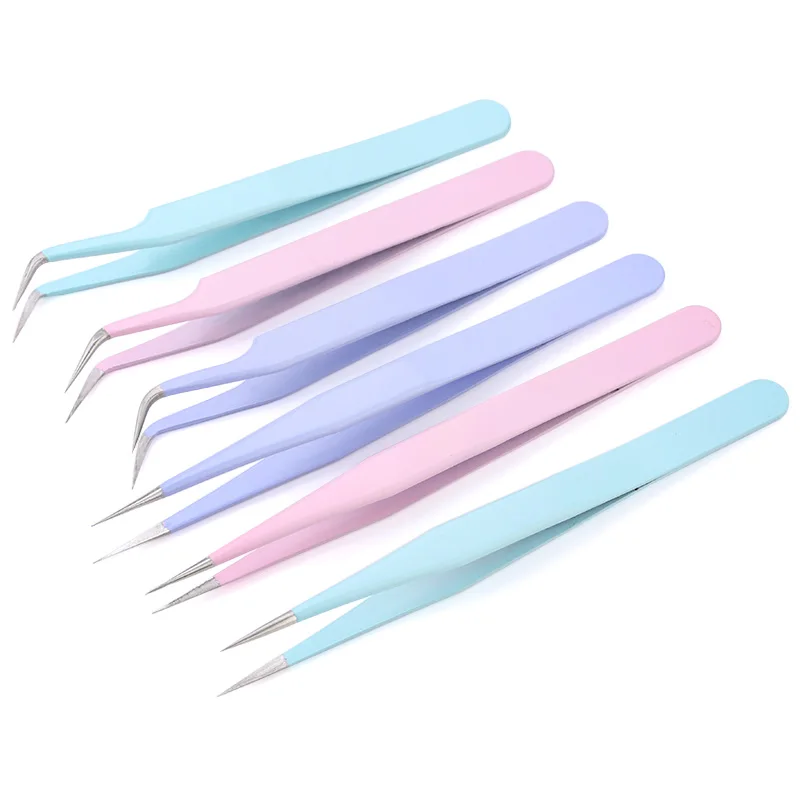 Candy-colored Nail Tweezers Rhinestones Stickers Picking Tool  Straight Hook Picker Dead Skin Remover Makeup Nail Art Tools 6