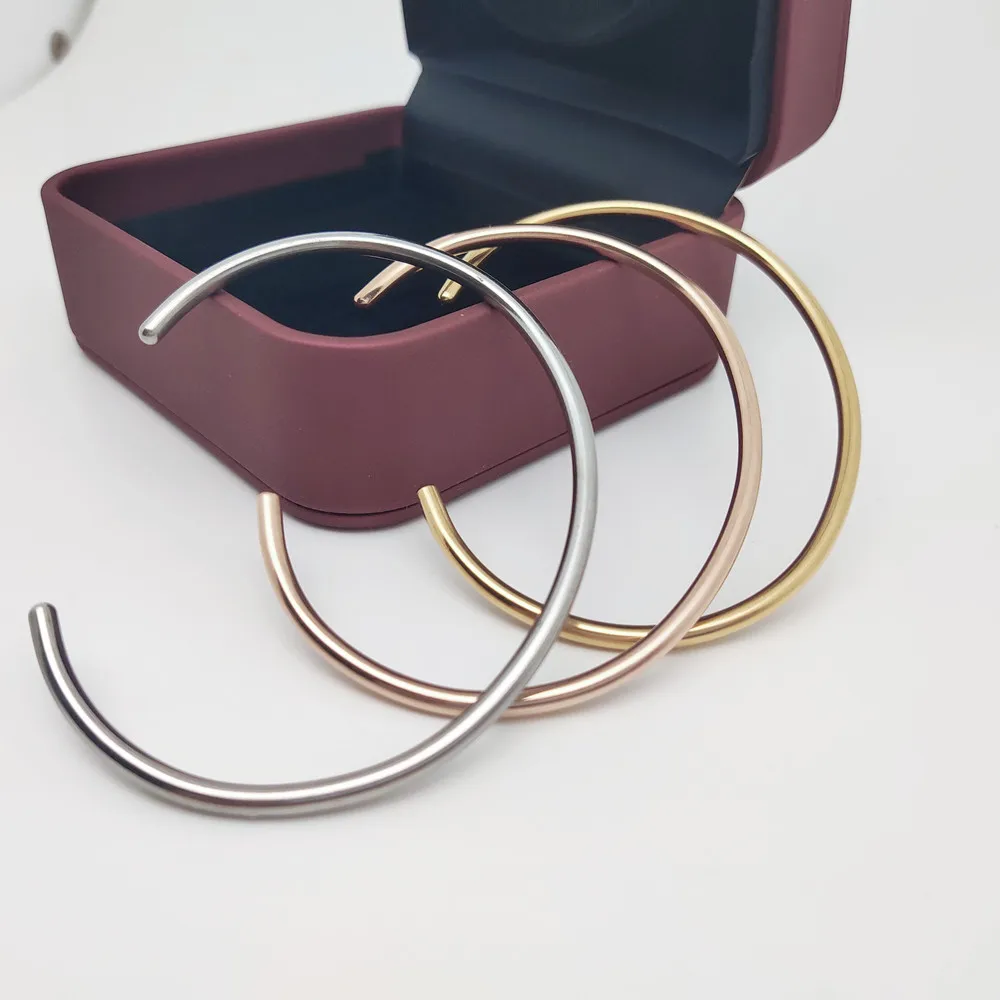 ELAN Open Simple Geometric Cuff Bangles for Women Fashion Smooth Elegant Jewelry
