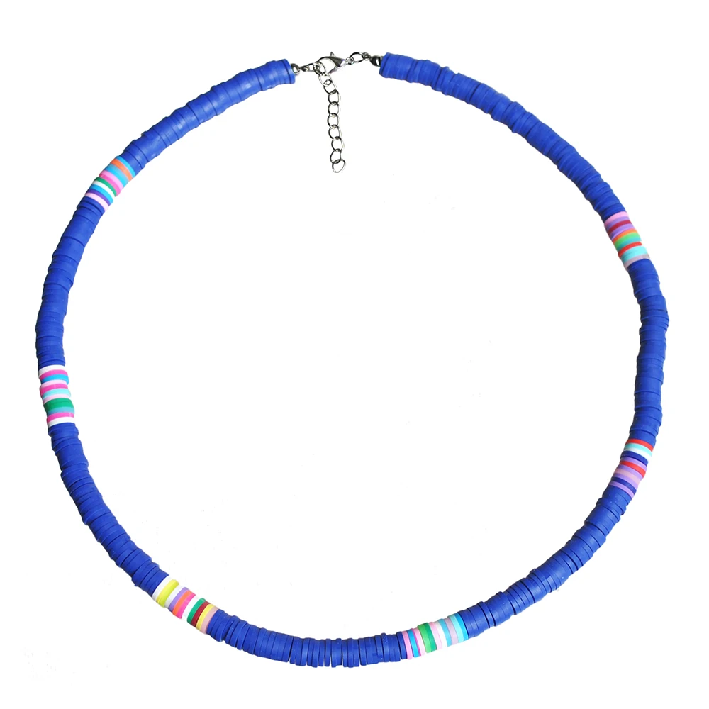 6mm Blue Yumfeel, модное колье, ожерелье, ювелирное изделие, ручная работа, полимерная глина, ожерелье для женщин и мужчин, ювелирные изделия, подарки - Окраска металла: 6mm Blue