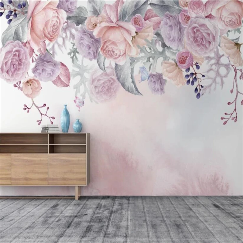 beibehang custom photo murals Flower Retro Photo Mural 3D Wallpapers For Living Room TV Sofa Background Wall covering home Decor beibehang custom photo wallpaper large mural wall stickers luxury diamond flowers 3d jewelry tv background wall murals