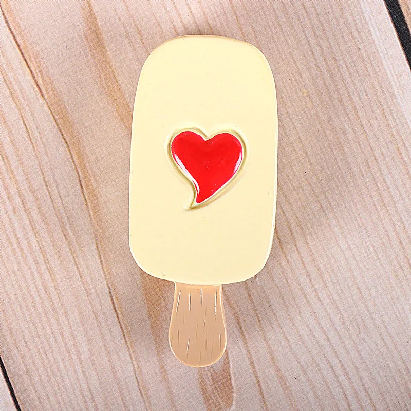 Bionic food refrigerator magnetic paste milk pan egg bread tomato refrigerator paste message stick magnet button home decoration - Color: Ice cream