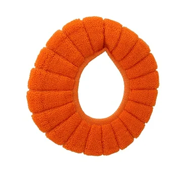 Orange Практичное домашнее О-образное плюшевое зимнее теплое удобное хлопковое пушистое мягкое сиденье для унитаза Couvercle WC туалетная крышка с подогревом - Цвет: Orange