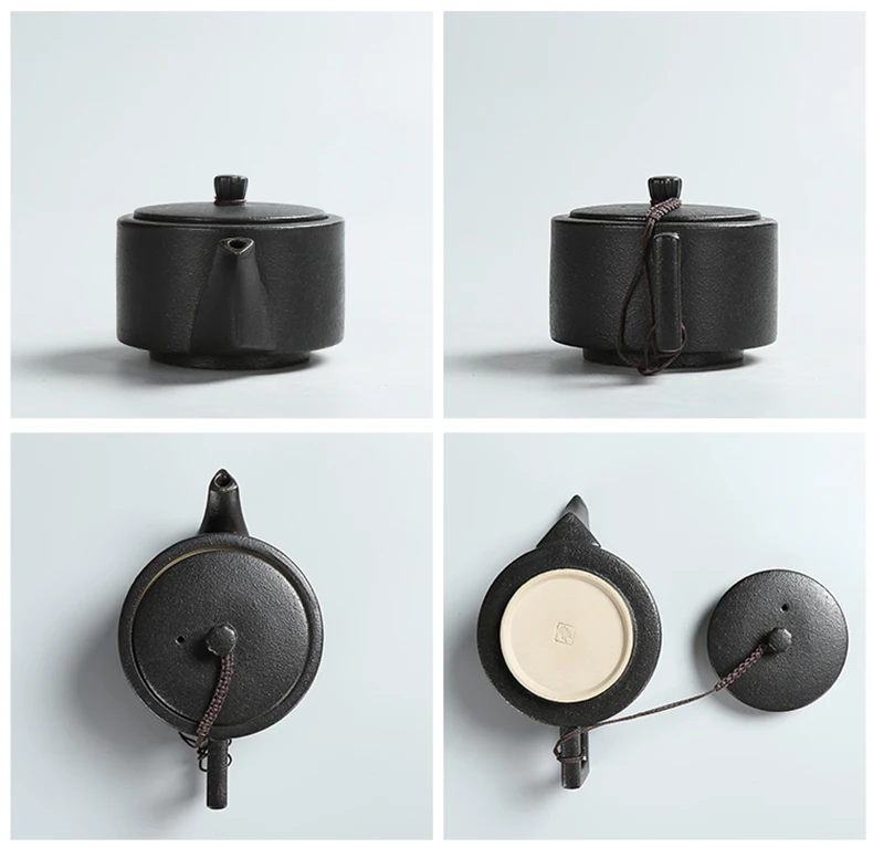 Японский чайник керамический черный керамический чайник 170 мл 200 мл винтажная чайная посуда пуэр посуда для напитков контейнер для воды чайник Декор Ремесло