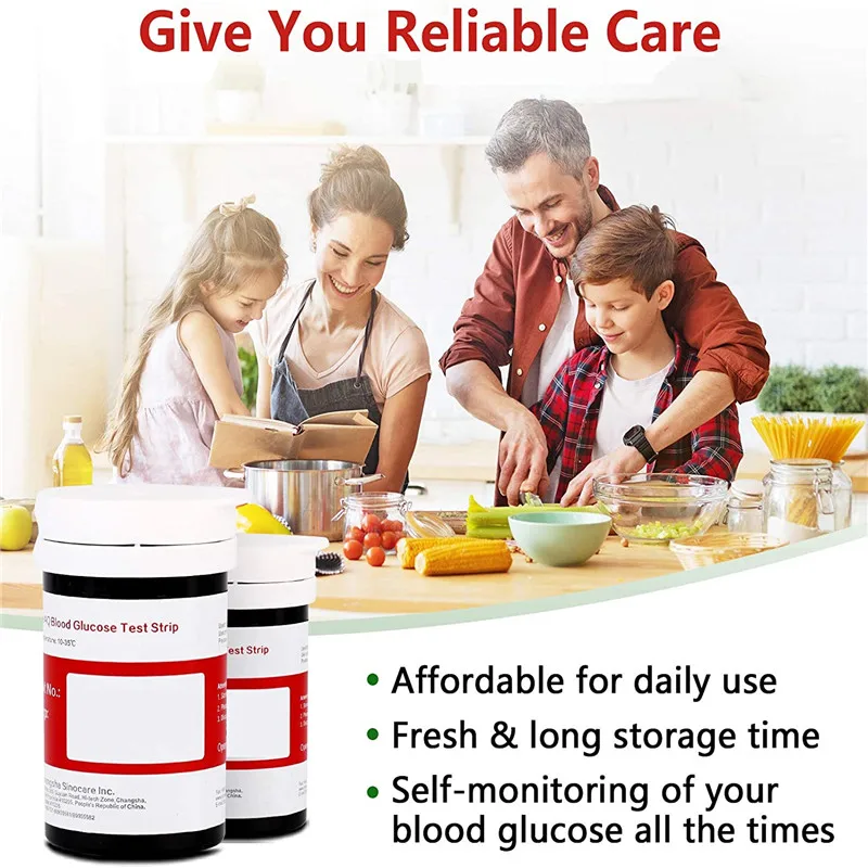 Sinocare Blood Glucose Test Strips Lancets for Safe AQ Voice & AQ Smart Meter Health Care 50/100/200/400pcs