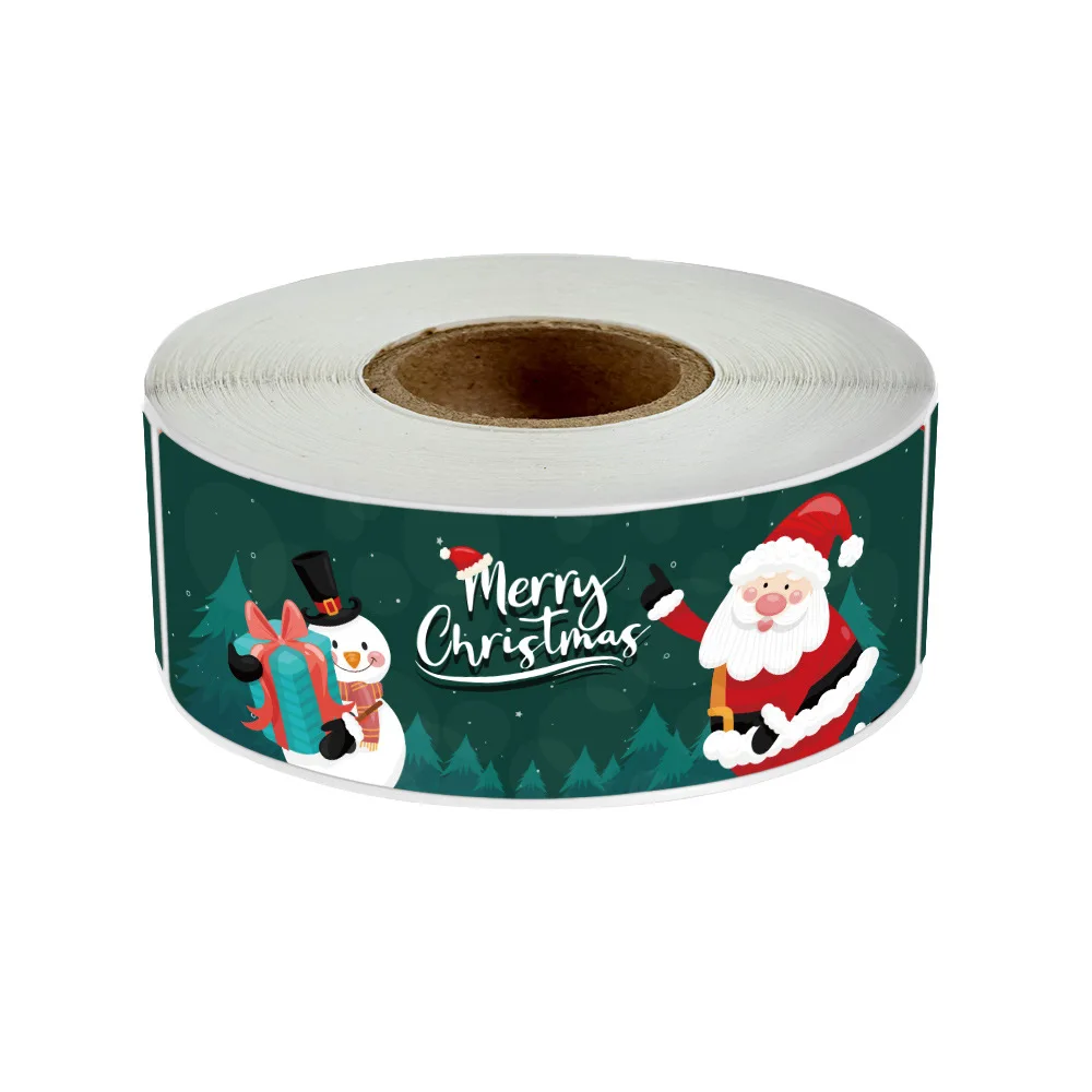 120 stücke/rolle Rot Grün Frohe Weihnachten Aufkleber Santa Claus Etiketten für Geschenk Paket Karte Umschlag Verpackung Party Kleine business – Detail 11