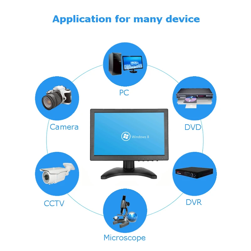 Мульти сенсорный экран монитор 10 1 дюймов емкостный широкий с AV/BNC/VGA/HDMI/USB вход|touch