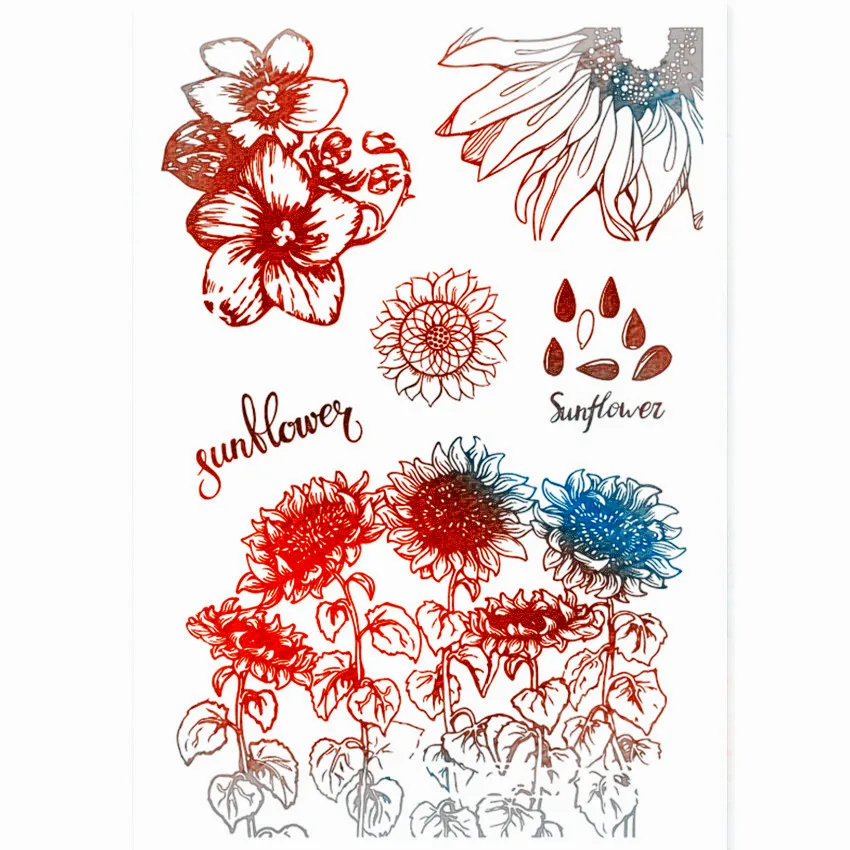 PANFELOU 11*16 Sunflower garden Transparent Clear Silicone Stamp/Seal DIY scrapbooking/photo album Decorative clear stamp sheets