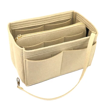 

Tote Bag Storage Bag 26 x 15 x 14cm Makeup Storage Wallet Storage Bag with Middle Zipper Suitable for mm Speedy 30 Wallet Insert