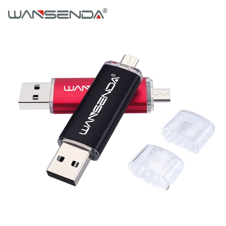 Doble Uso USB OTG de Metal unidad Flash Pen Drive 8GB 16GB 32GB 64GB 128GB 256GB dispositivos Micro usb 2 en 1 palo para sistema Android
