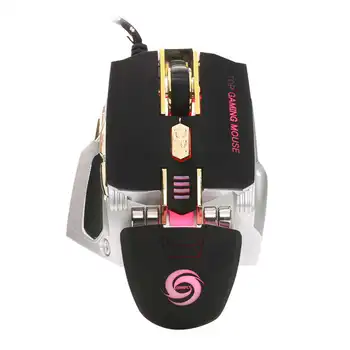 

HOT-K1028 4000Dpi 7 Button Led Optical Gaming Mouse Macro Programmable For Pc Laptop Black Game Mouse For Windows/Apple Pc Gam