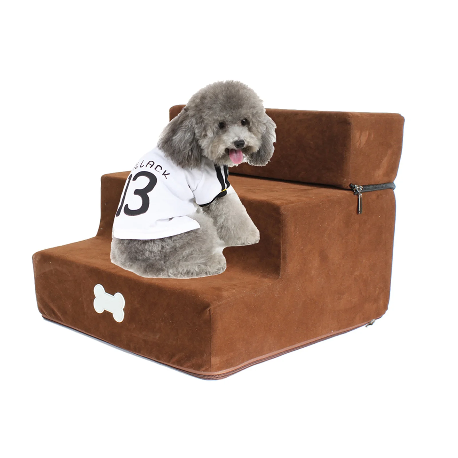 

Pet Stair 3 Step Ladder Flannel Detachable Dog Staircase Assembly Removable Wash Climbing Stairs Ladder Bed Dog Pet Supplies