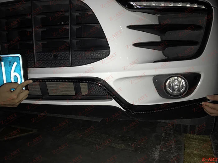 Z-ART для Porsche Macan S Передний бампер сплиттер углеродное волокно передние canards для Porsche Mcan S углеродное волокно передняя губа
