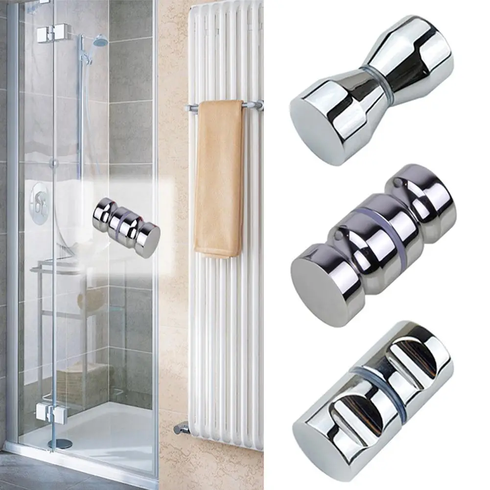 Rust Resistant Stainless Steel Back-to-Back Design Glass Door Knob Puller Push Bathroom Shower Handle Furniture Decor | Обустройство