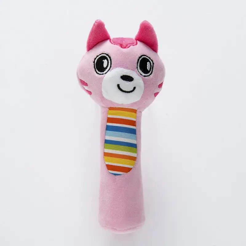 pink cat Детская погремушка милая серия животных игрушки раннее образование плюшевая игрушка погремушка игрушка ручной светильник детская YH-17 - Цвет: pink cat