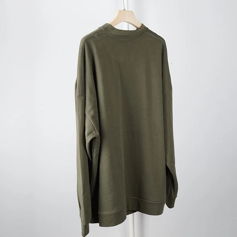 Корейский Ruched Женская толстовка с круглым вырезом и длинным рукавом негабаритная Свободная Повседневная Женская толстовка Осенняя мода L731