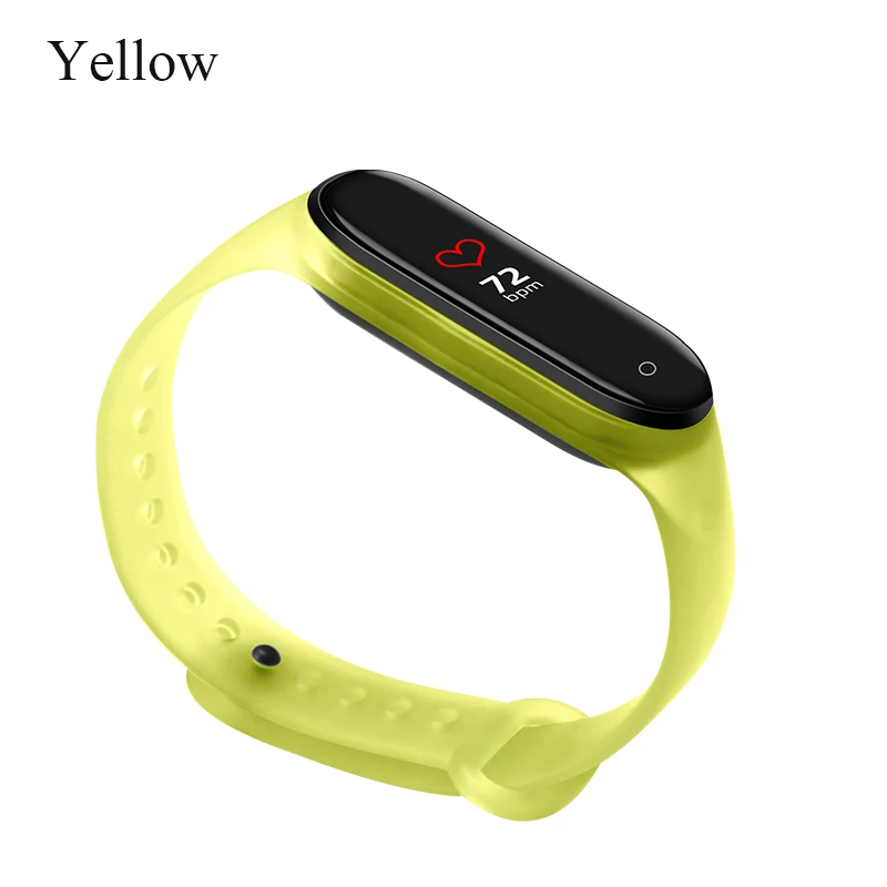 Yellow BOORUI прозрачный mi band 4 ремешок силиконовый сменный браслет наручных часов mi band 3 ремешок для Xiaomi mi Band 4 NFC аксессуары - Цвет: Yellow