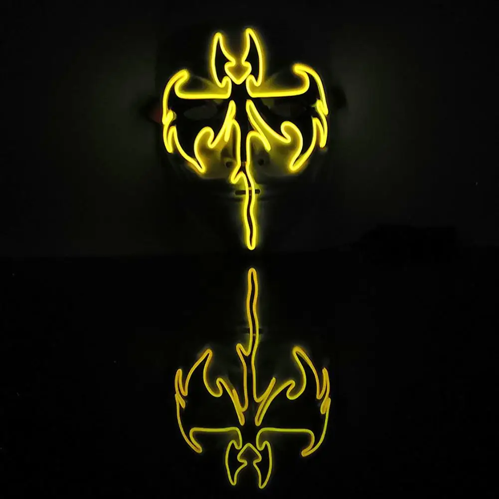 yellow Светильник hobbyлейн, маска, светодиодный светильник, светящаяся маска для Хэллоуина, вечерние принадлежности, наряд на Рождество, выпускной вечер - Цвет: yellow