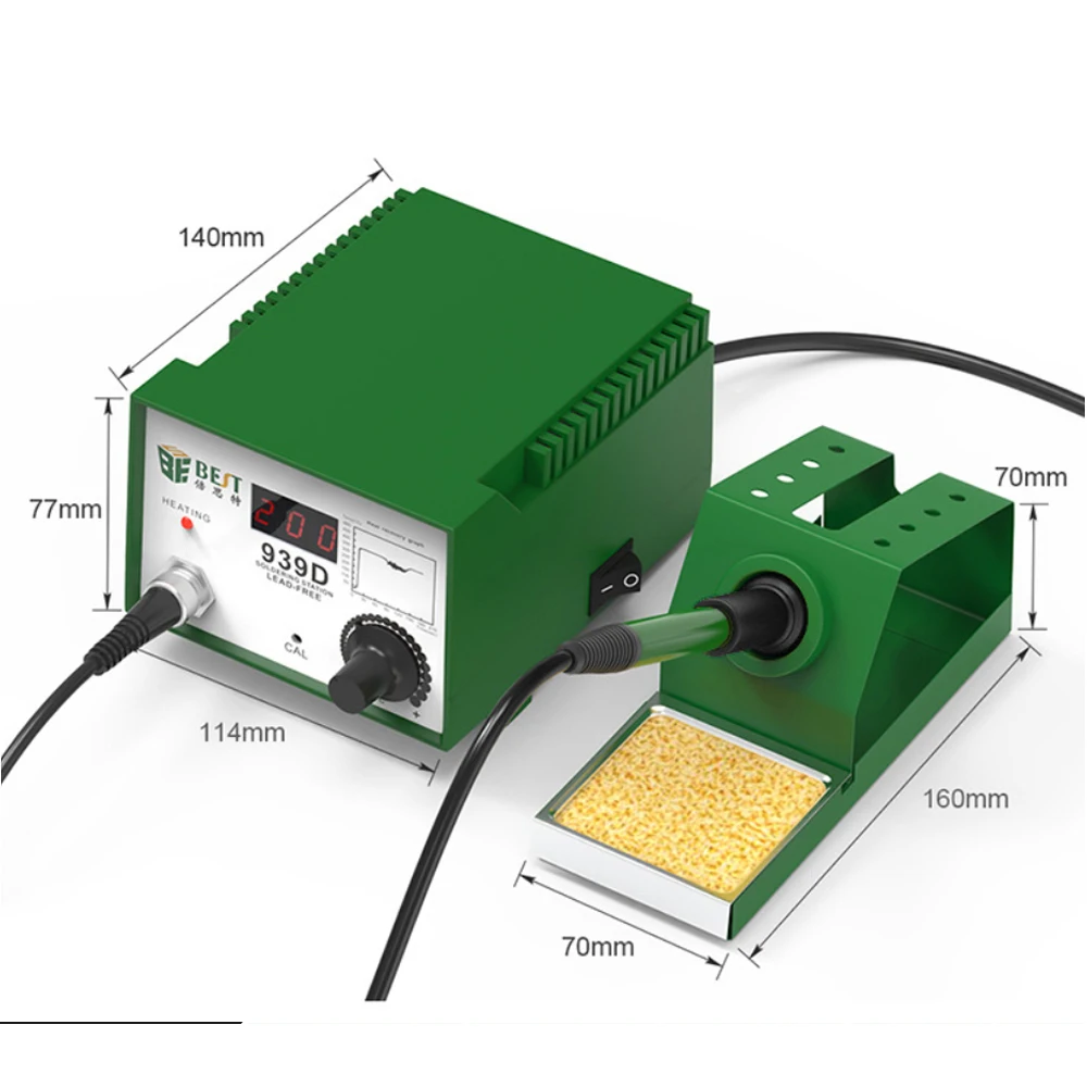 

Constant Temperature Intelligent SMD Rework Station Lead Free Electric Soldering Station 60W Adjustable BST 939D