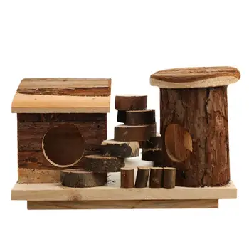 

Wooden Pet House Sleeping Playing Cottage Toy Pet Supplies For Hamster Pet Supplies Small Animal Toys