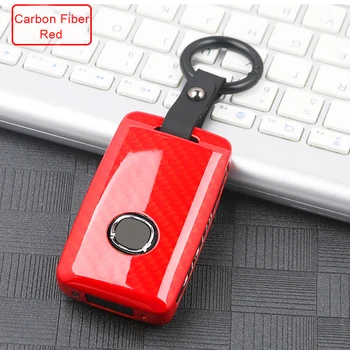 

Super Great Cool 3 Button car key wallet cover case Remote For Mazda 3 2020 Axela Zinc Alloy Carbon Fiber Color Smart key Pouch