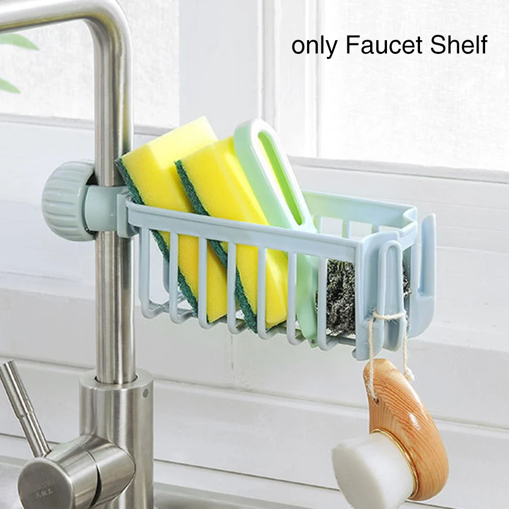 Faucet Storage Rack Organizer Bathroom Kitchen Hot Sink Hanging Storage Rack Faucet Clip Drain Dry Towel Hand Sanitizer Storage