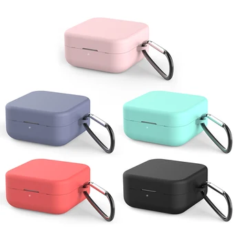 

For Xiaomi Air2 SE Wireless Bluetooth Headset Air Headphone Silicone Cover Anti-drop Dust Storage Box With Hanging Buckle TXTB1