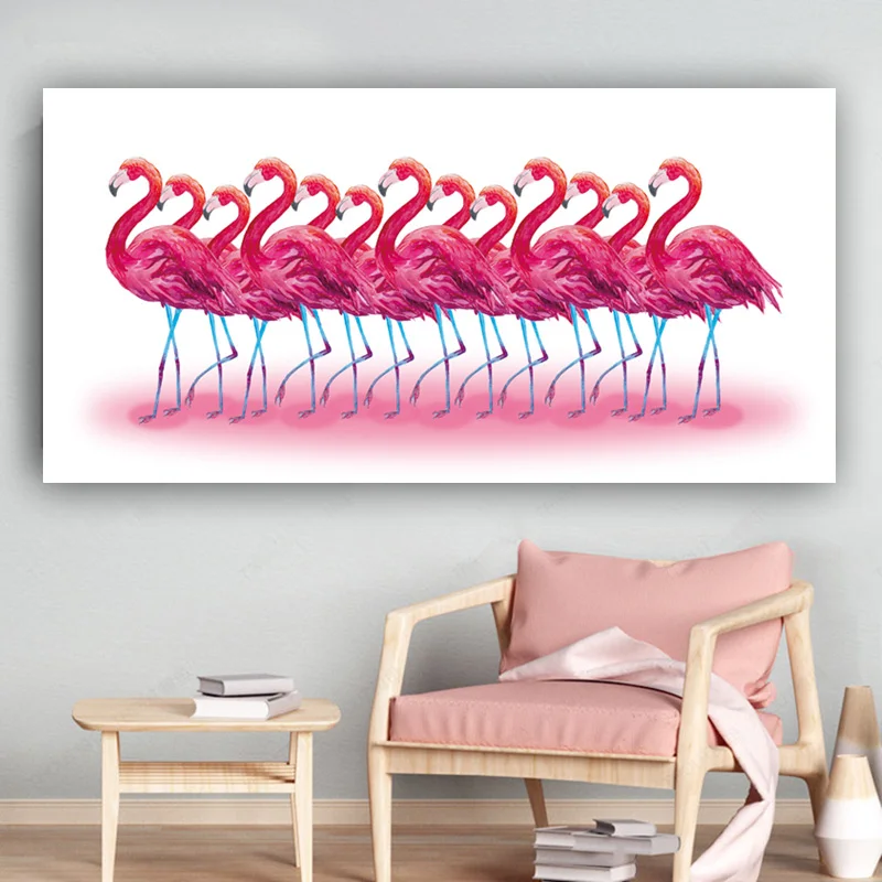 Nordic Стиль большой Размеры прекрасный Фламинго холст картины Wall Art постеры с