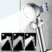 3 Mode Shower Head with Filter High Pressure One-key Stop Water and Adjustable Water Flow Water Saving Rainfall Shower Head