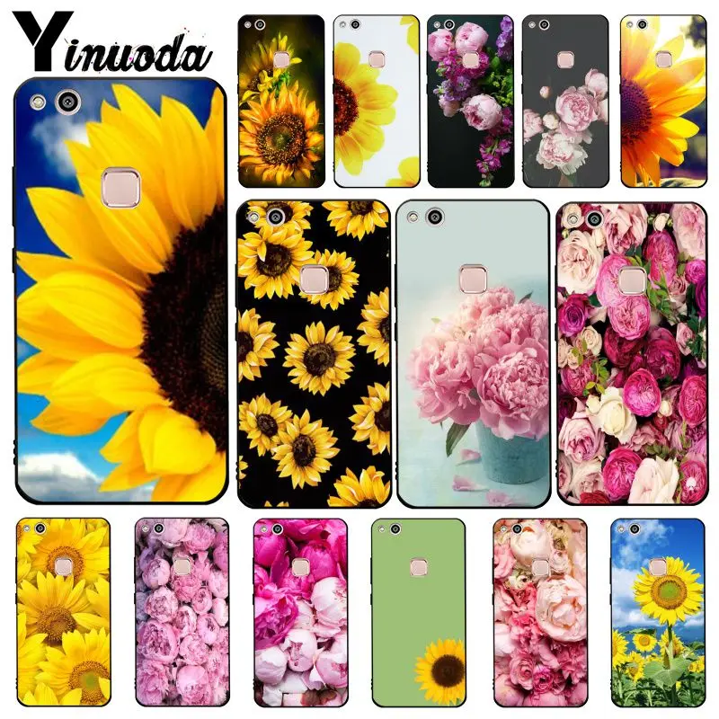 Чехол для телефона Yinuoda с подсолнухами и пионами Huawei Y5 II Y6II Y6 Y7Prime Y9 2018 2019 |