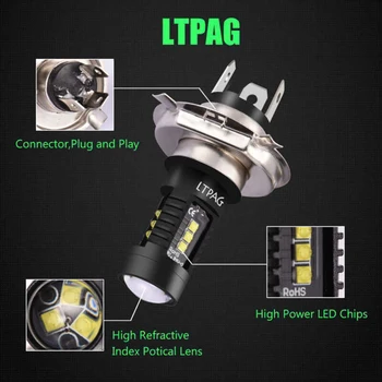 

White LED Lights COB Conversion Bulb High Low Beam Aluminum Alloy 60W Waterproof