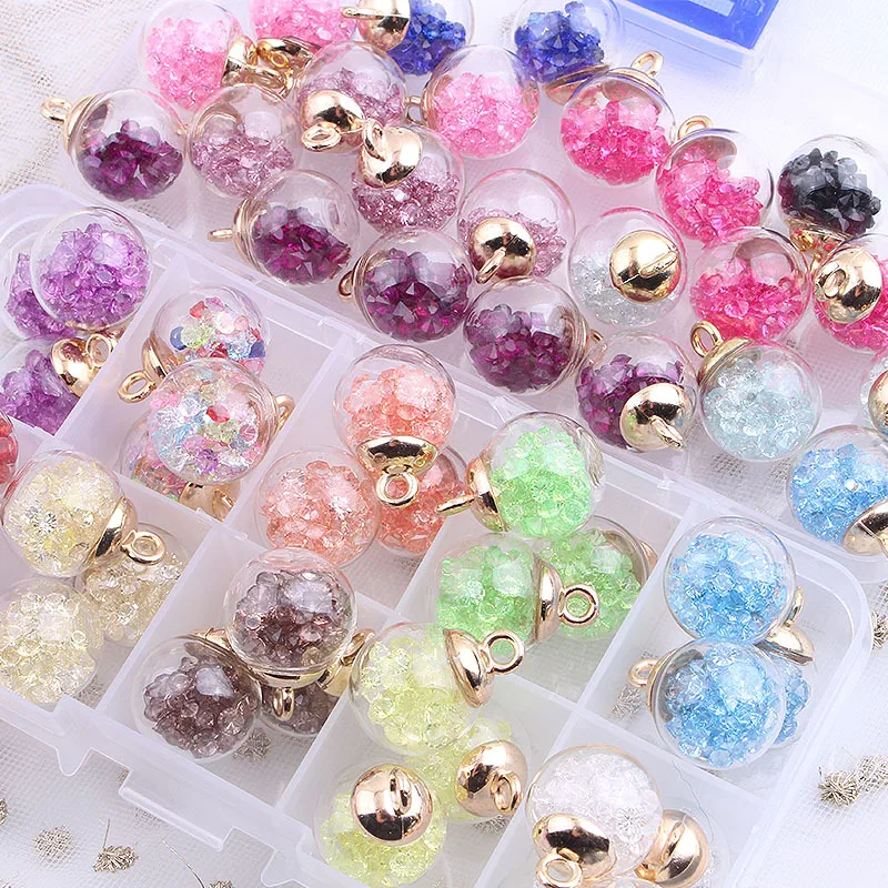 

10pcs color transparent star sequin crystal glass ball diy handmade earrings earrings ear jewelry