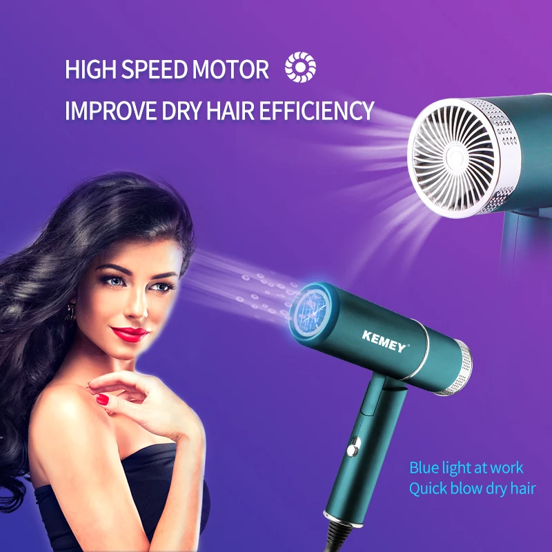 Kemei 9825 Hair Dryer 1000W Professional Blow Dryer Fast Drying for Hair Care T-shape Foldable Portable for Home Travel Student 3
