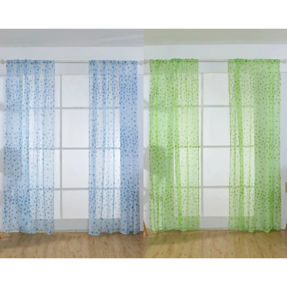 Lychee Peach Blossom Printed Lightproof Curtain Modern Door Curtain Window Room Divider Curtain Valance Home Decoration
