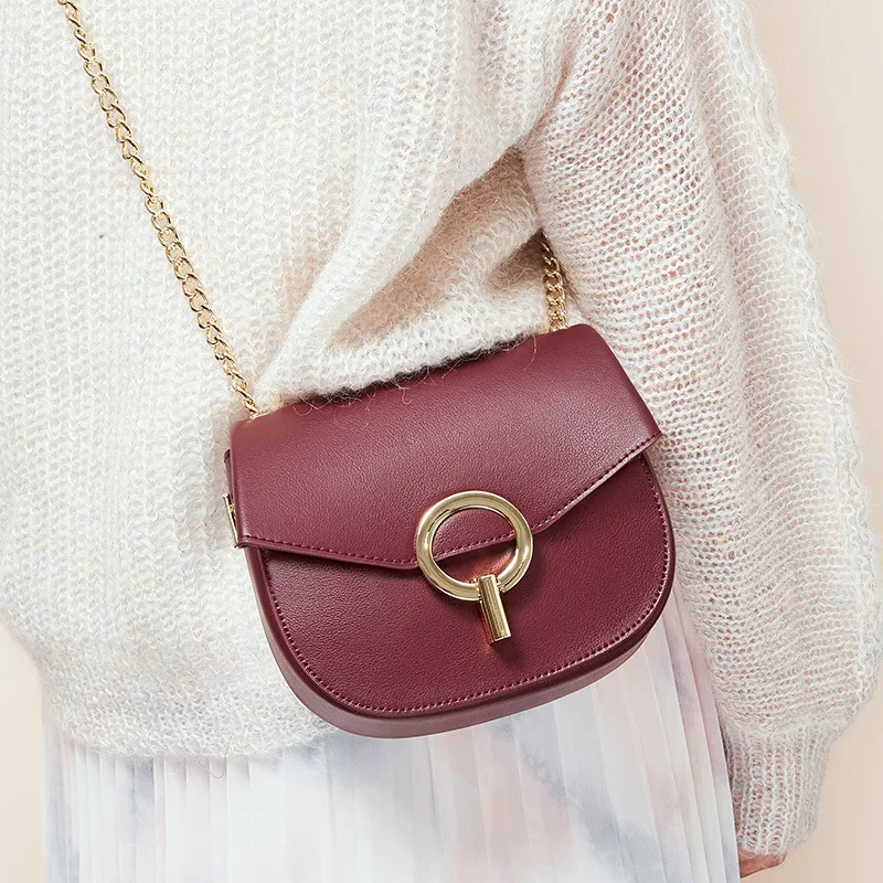 

Bag Women's Leather Handbag European And American-Style Retro Smaller Design Chain Bag Retro Small round Bag 1259