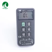 Высокоточный K/J Тип Двойной канальный вход термопары термометр TES-1306 диапазон-200C до 1370C