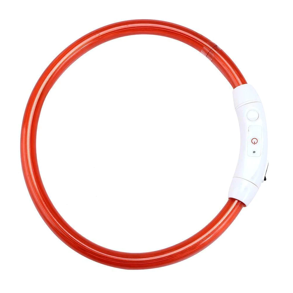 50cm Горячая USB Перезаряжаемый светодиодный ошейник для собак, мигающий регулируемый безопасный светильник, цепь для шеи XJS789 - Цвет: 50cm