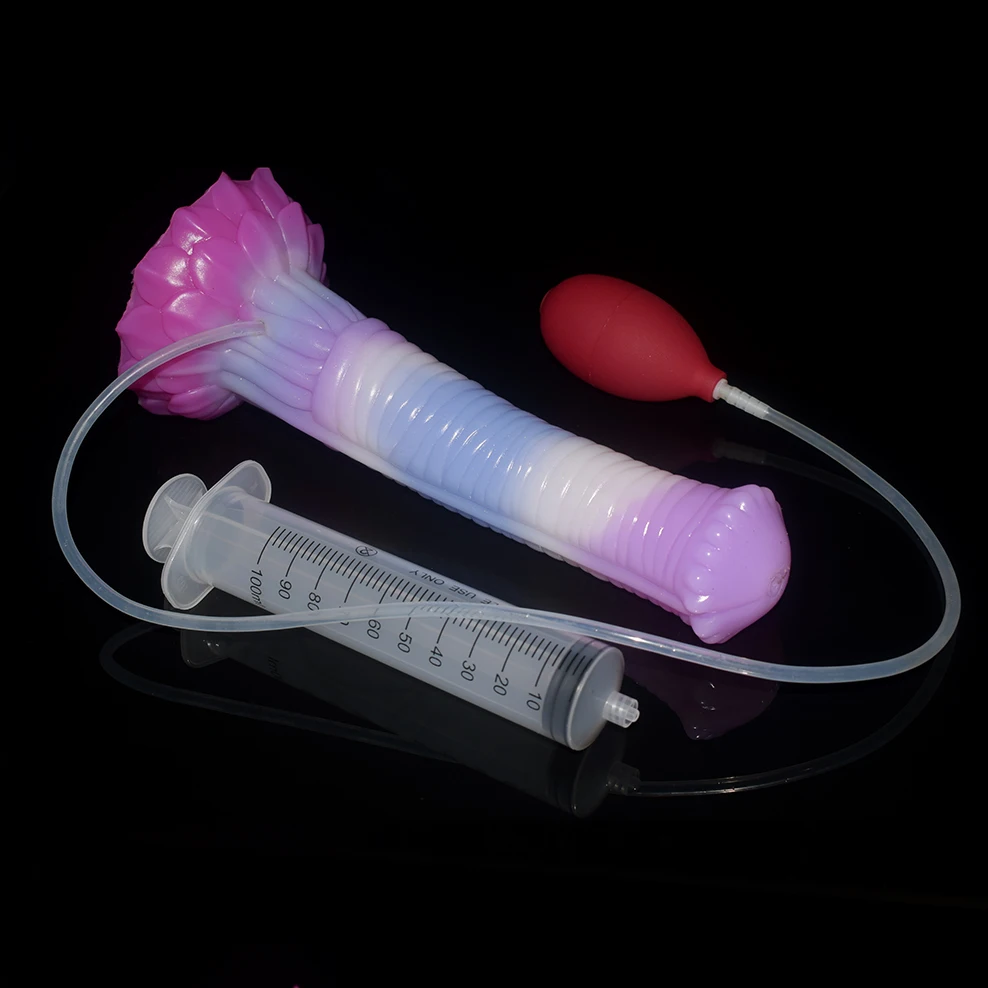 FAAK Ejaculation Horse Dildo Multi Color Animal Penis With Suction Cup  Female Masturbator Syringe Squirting Anal Sex Toys Shop — view 5
