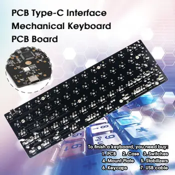 

NEW DZ60 60% Layout PCB Type-C Interface Custom Mechanical Keyboard PCB Board Support Customization