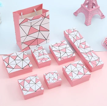 

24pcs Jewelry Box Paper Present Ring Earring Pendant Protection Packaging Display Christmas Gift Box For Women Can Custom Logo