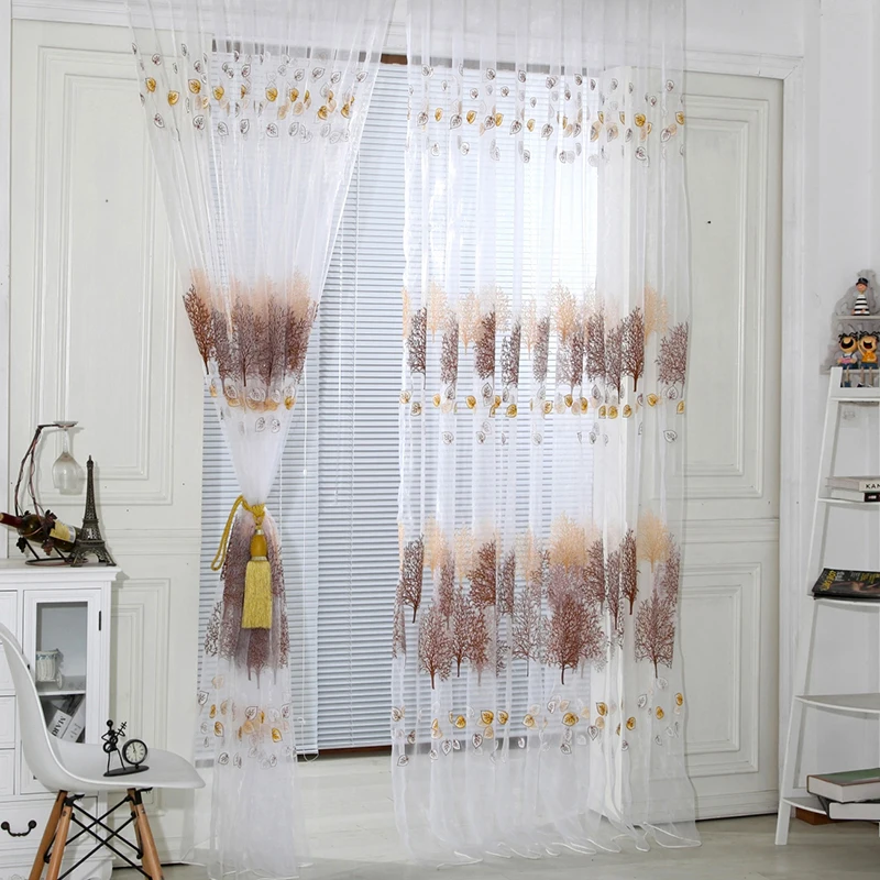 

Chic Sheer Voile Curtains for Bedroom Wear Rod Style Modern Living Room Curtains