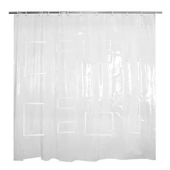 

Waterproof Shower Curtain With 12 Pockets Modern Privacy Protection Transparent EVA Accessories Home Thickened Bathroom Decor