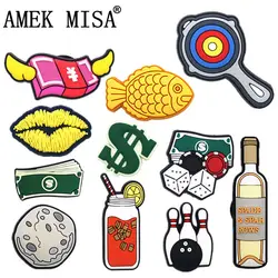 Sabot croco en PVC Original, accessoires de Bowling, boissons alcoolisées, décorations de chaussures de styliste pour enfants, cadeaux de fête de noël 